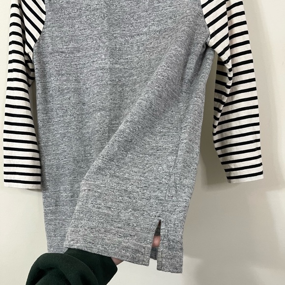 J. Crew Black White Gray Colorblock 3/4 Sleeve Shirt XS - Picture 6 of 7